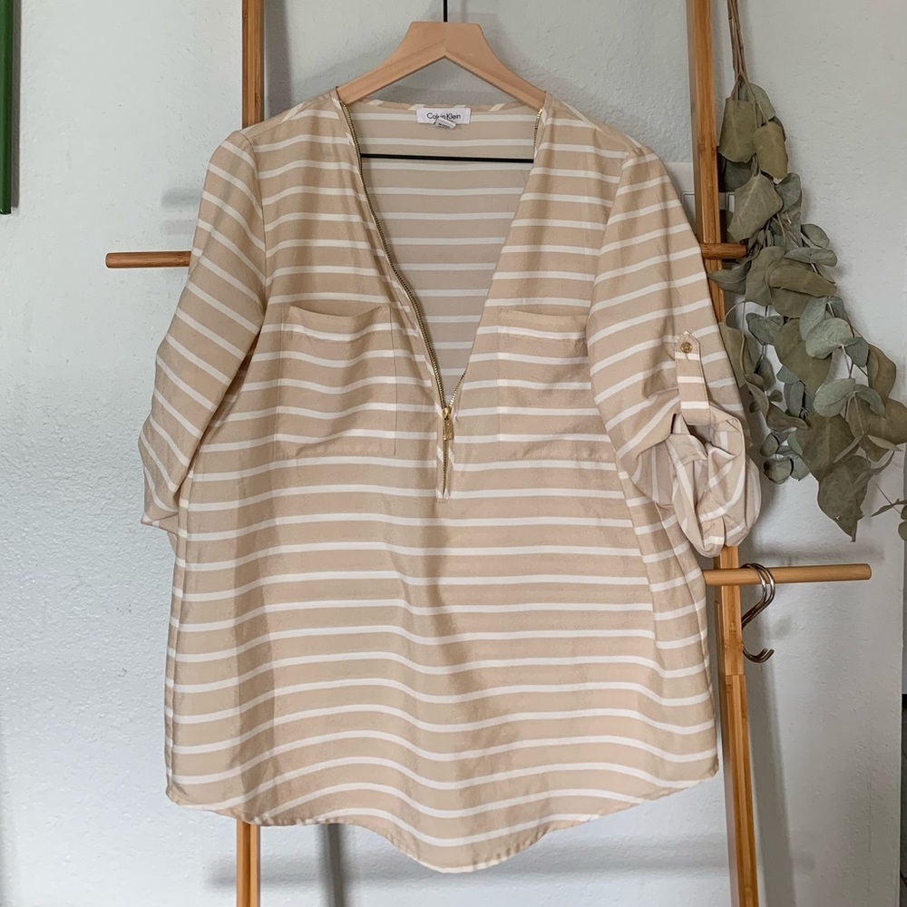 Calvin Klein Zip Longsleeve Blouse